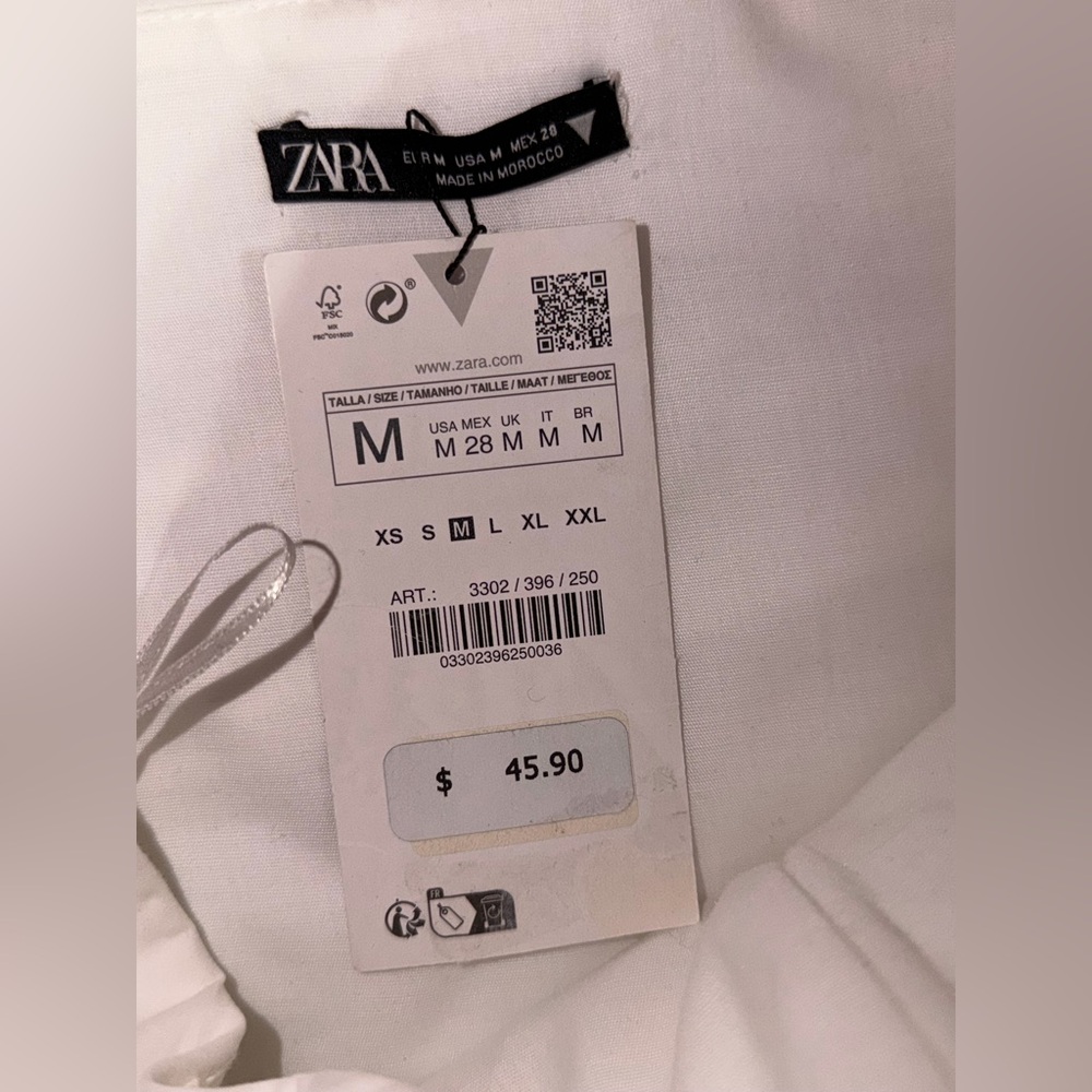 Zara White Asymmetrical Draped Top - Picture 3 of 3